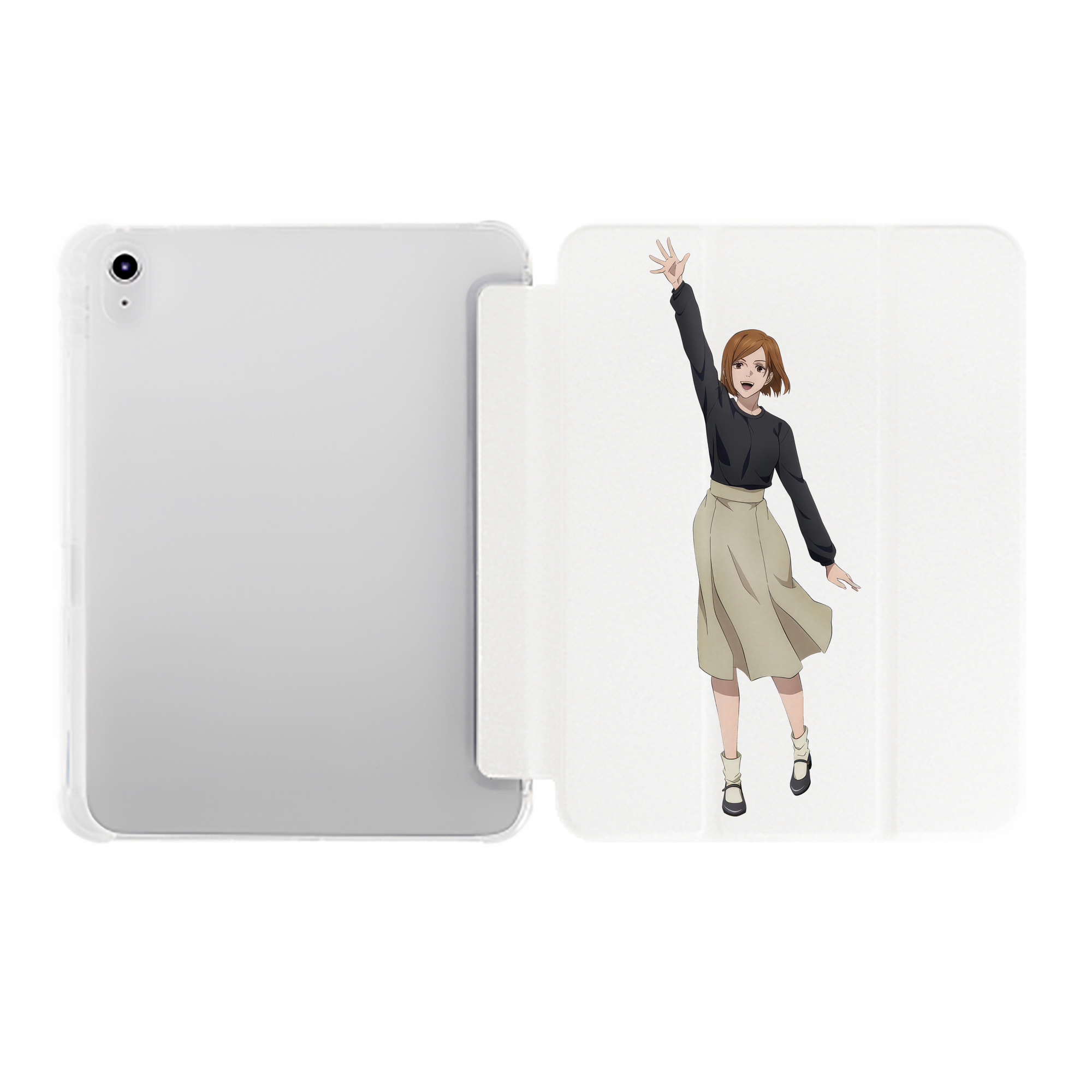 （画像用） 呪術廻戦 Jujutsu Kaisen IPad ケース ペン収納付き 三つ折りスタンド PUレザー×シリコン 対応機種9.5/10.5/10.9インチ